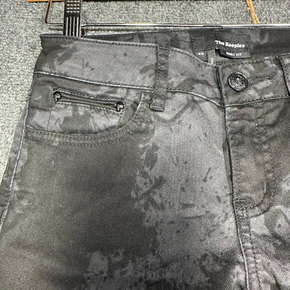 The Kooples Jeans Womens 24 Short Fit Cotton Stretch Black Gray Camouflage - Picture 5 of 8